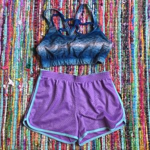 Workout outfit. Sports bra and shorts